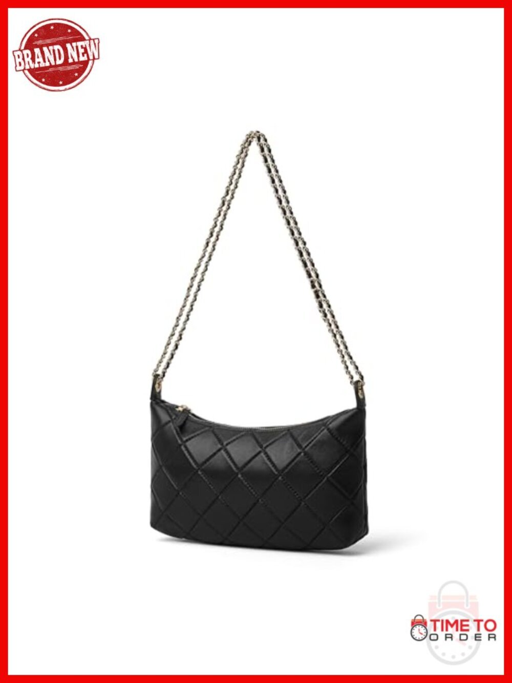 Small Quilted Lambskin Leather Crossbody Hobo Purse - Shoulder Bag